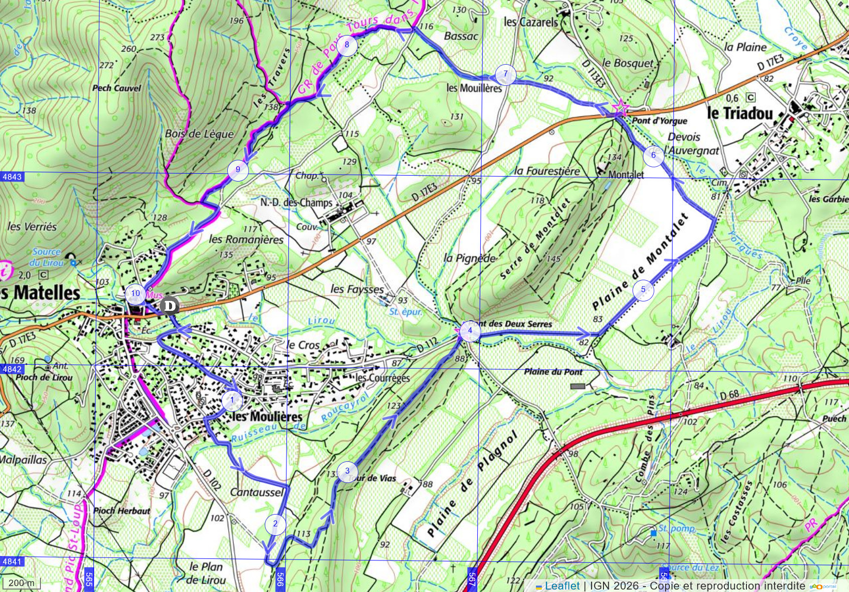 les matelles-tour de vias